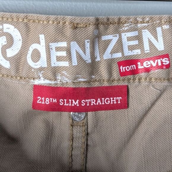 Levis DENZIEN 218 Slim Straight Cotton Khaki Tan Jeans Size Men's 34 X 34 - Picture 8 of 9
